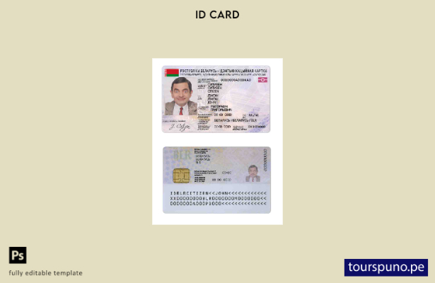 Plantilla de identificación de Bielorrusia lista para imprimir